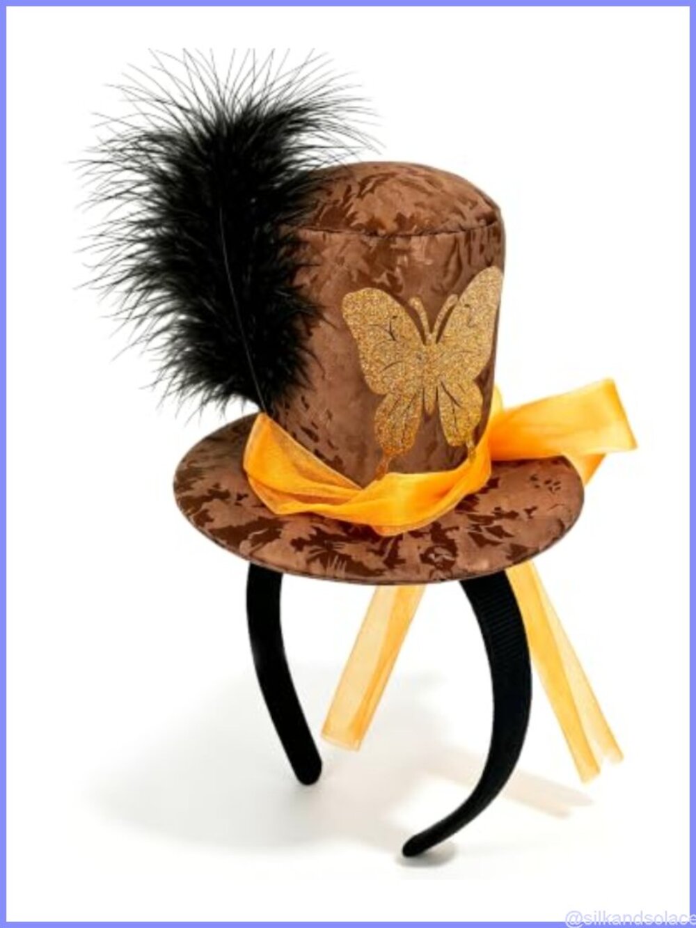 Mini Top Hat Headband Butterfly Feather Ribbon Costume Party Hair Accessory